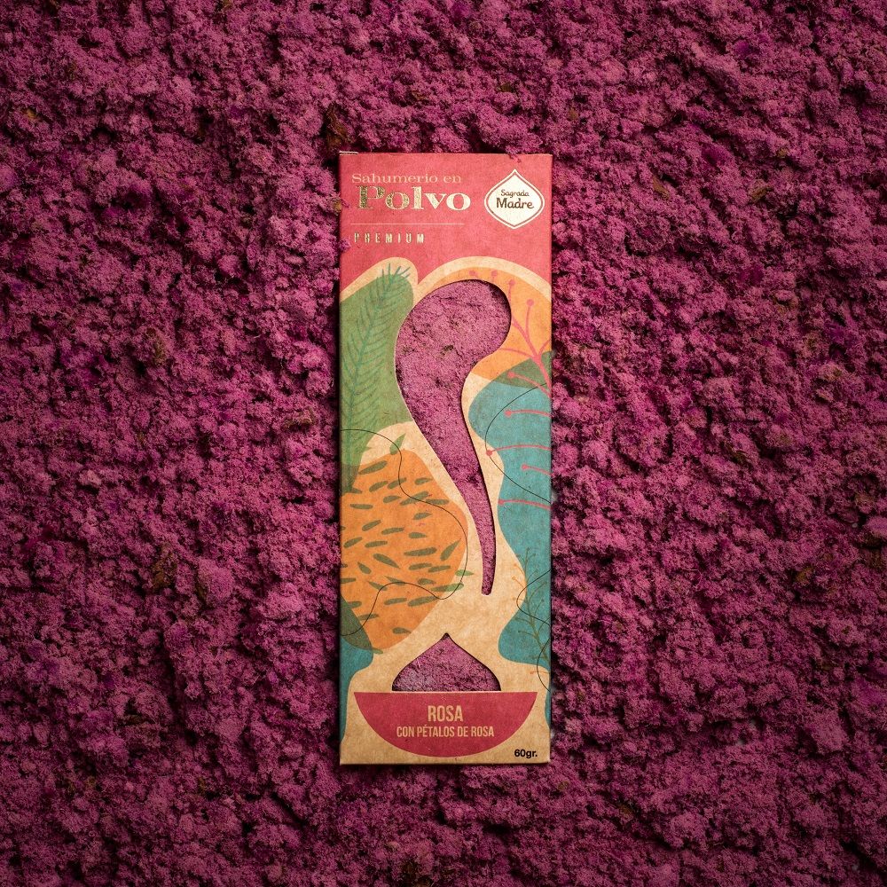 Incienso en Polvo Rosa con pétalos de rosa